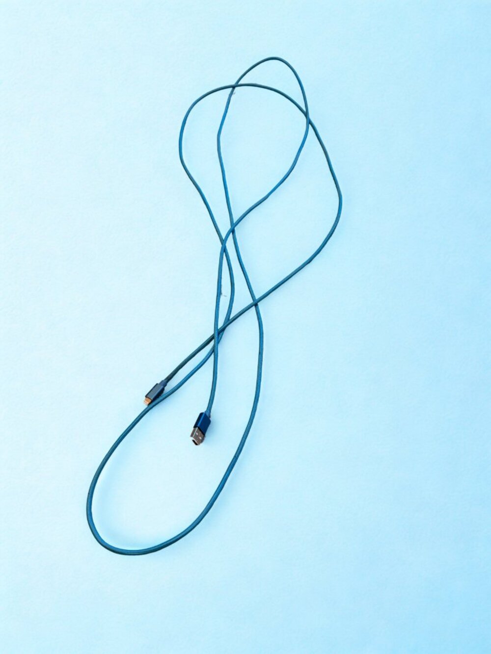 120 Inch Blue Braided USB-A to Lightning Charging Cable